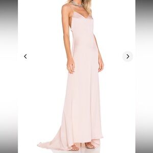 Lovers + Friends The Slip Satin Maxi Dress Pink Champagne Size 6 New With Tags